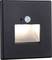 Spot encastrable mural noir avec capteur de mouvement intégré et découpe lumineuse rectangulaire, adapté pour l'éclairage d'escaliers ou de sol.