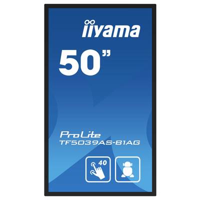 Un moniteur iiyama ProLite de 50 pouces, modèle TF5039AS-B1AG, offrant une capacité tactile de 40 points pour une utilisation interactive.