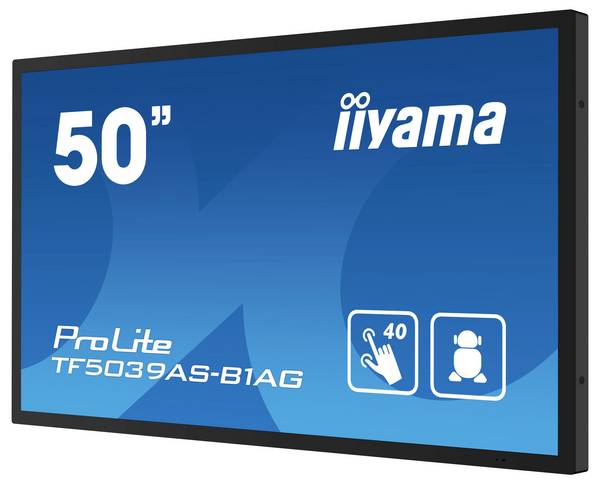 Iiyama 50" Bonded PCAP Anti-glare Bezel Free 40 Ecran affichage dynamique CEE: F (A - G) 125.7 cm 49.5 pouces 3840 x 2160 Pixel 24/7