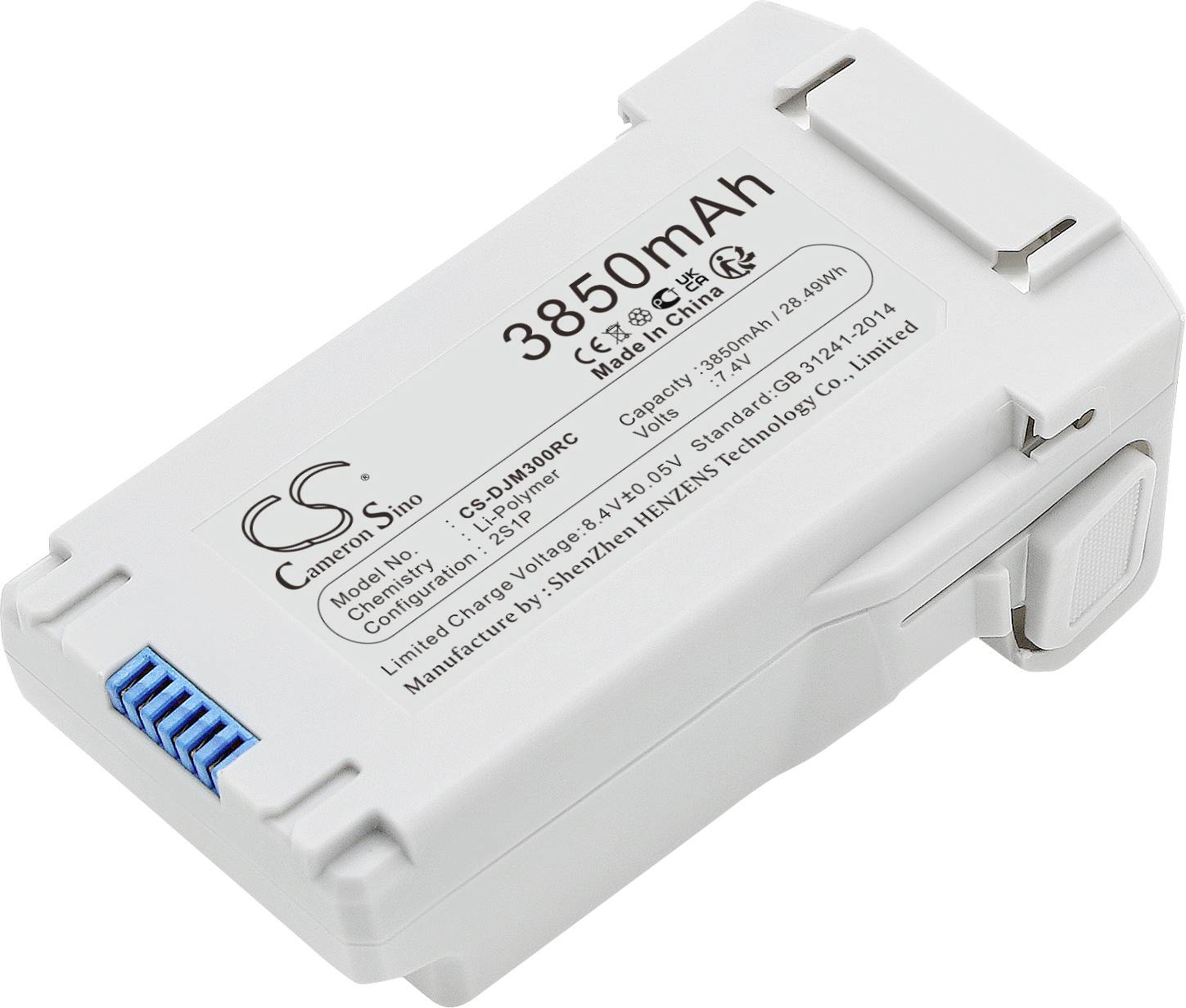 Batterie de remplacement blanche pour ordinateur portable d'une capacité de 3850mAh, fabriquée par Cameron Sino.