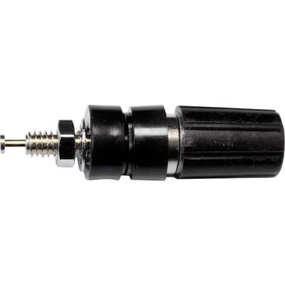 Raccord pneumatique noir avec adaptateur métallique, vu de côté, montrant l'élément de connexion pour systèmes à air comprimé.