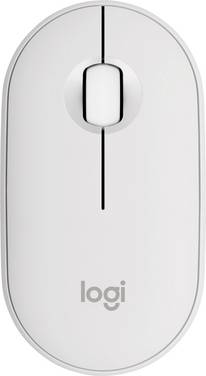 Logitech Pebble Mouse 2 M350s  Souris Bluetooth   optique blanc 3 Boutons 400 dpi, 4000 dpi molette intégrée