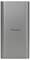 Boîtier gris, rectangulaire d'une batterie externe Targus avec logo au centre.