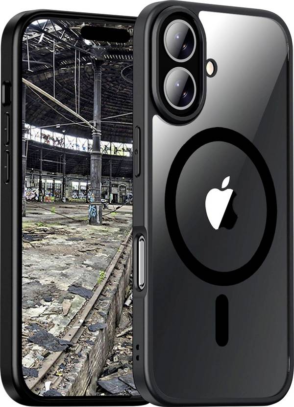 JT Berlin BackCase Pankow Hybrid Coque arrière Apple iPhone 16 noir, transparent compatible avec MagSafe 11098