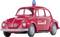 Voiture miniature rouge avec une sirène bleue sur le toit et marquée 'Service d'incendie d'entreprise Hoechst' sur le côté. Modèle d'un véhicule d'intervention.