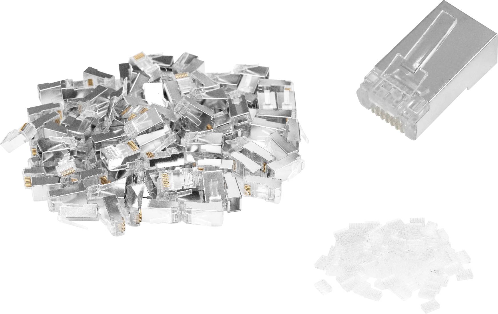 Digitus AK-219603-100 Fiche mâle RJ45 Nombre de pôles 8 argent 100 pc(s)