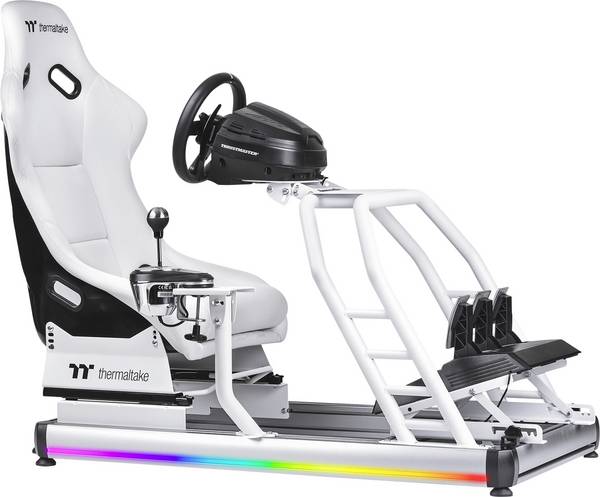 Thermaltake GR500 Snow Racing Simulator Cockpit Siège baquet blanc