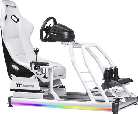 Thermaltake GR500 Snow Racing Simulator Cockpit Siège baquet blanc
