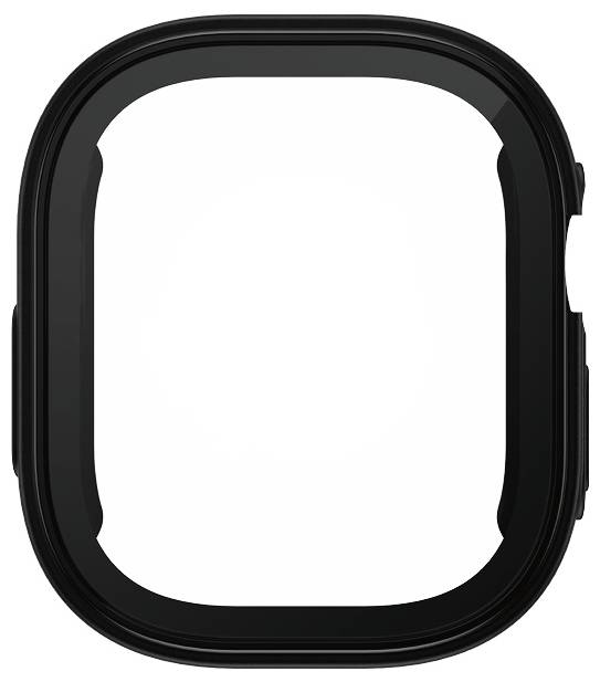 Cadre noir ovale aux coins arrondis, entourant un centre vide, sur un fond blanc.