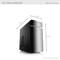 Boîtier micro-ATX 'CSL Orion anthracite' sur fond blanc, dimensions : 35 x 17,5 x 35,2 cm (LxlxH).