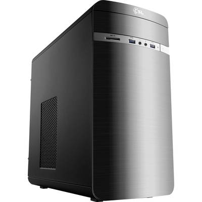 Un boîtier d'ordinateur noir avec des ports USB et une prise casque sur la façade avant.