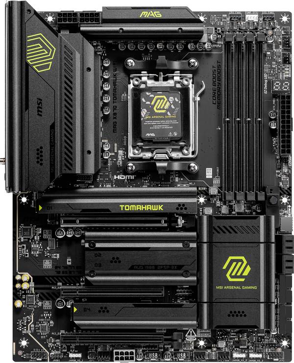 Micro Star International Computer MAG X870 Tomahawk Wifi (AM5) (D) Carte mère Socket (PC) AMD® AM5 Facteur de forme (détails) ATX Chipset de la carte mère AMD® X870