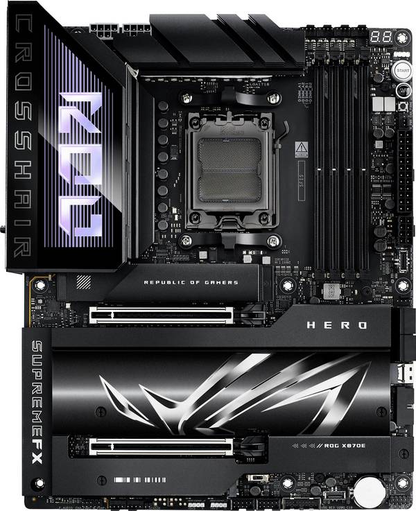 Asus ASUS ROG CROSSHAIR X870E HERO (AM5) (D) Carte mère Socket (PC) AMD® AM5 Facteur de forme (détails) ATX Chipset de la carte mère AMD® X870