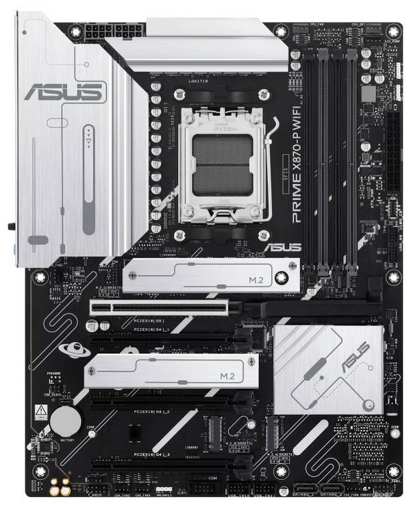 Asus PRIME X870-P WIFI (AM5) (D) Carte mère Socket (PC) AMD® AM5 Facteur de forme (détails) ATX Chipset de la carte mère AMD® X870