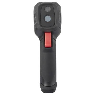 Un dispositif portable de thermographie infrarouge avec un boîtier robuste et un élément de commande rouge, adapté pour la mesure de température.
