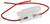 Un support de fusible transparent avec un couvercle ouvert montre un fusible relié par des fils rouges à chacune de ses extrémités.