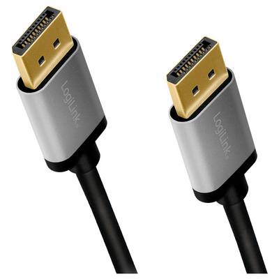 Deux fiches HDMI dorées de LogiLink avec un câble noir, disposées côte à côte.