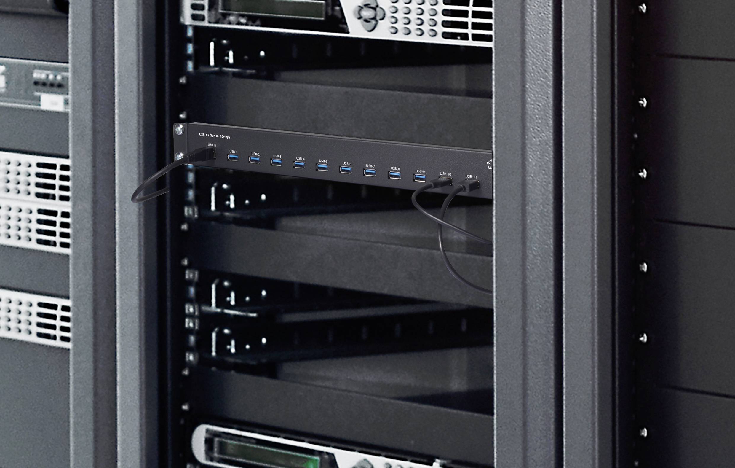 Renkforce RF-6677282 Hub USB 13 ports USB-A USB 3.2 Gen2 10 GBit/s pour applications industrielles, Montage en rack poss-6