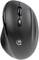 Une souris d'ordinateur noire, sans fil, dotée de deux boutons principaux et d'une molette de défilement centrale. Un petit logo est visible à l'avant.