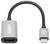 Un adaptateur HDMI gris avec port USB-C, utilisé pour connecter des appareils avec différentes interfaces.