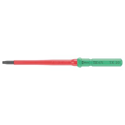 Un tournevis avec une poignée rouge et un manche vert. Sur le manche est inscrit 'Witte' et 'TX 20'.