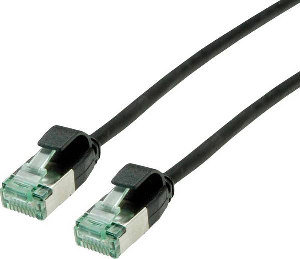 ROLINE RM Cordon DataCenter U/FTP Cat.6A (Classe EA), slim, noir, 0,5 m