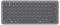 Clavier sans fil en gris avec disposition QWERTZ allemande, rangée de touches de fonction et touches de contrôle multimédia.