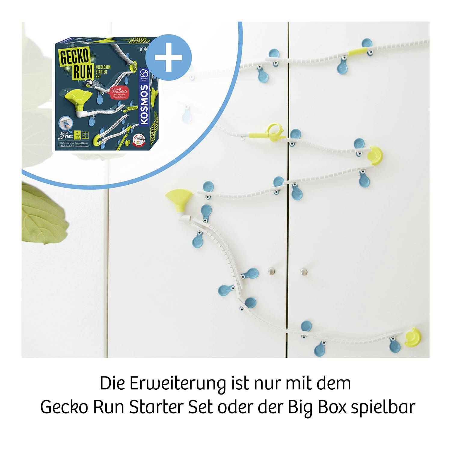 L'image montre un set d'extension pour Gecko Run. Ce set ne peut être utilisé qu'avec le set de départ Gecko Run ou le Big Box.
