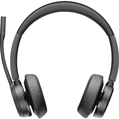 Casque noir avec écouteurs circumauraux et microphone sur le côté gauche, adapté pour les appels et la lecture audio.
