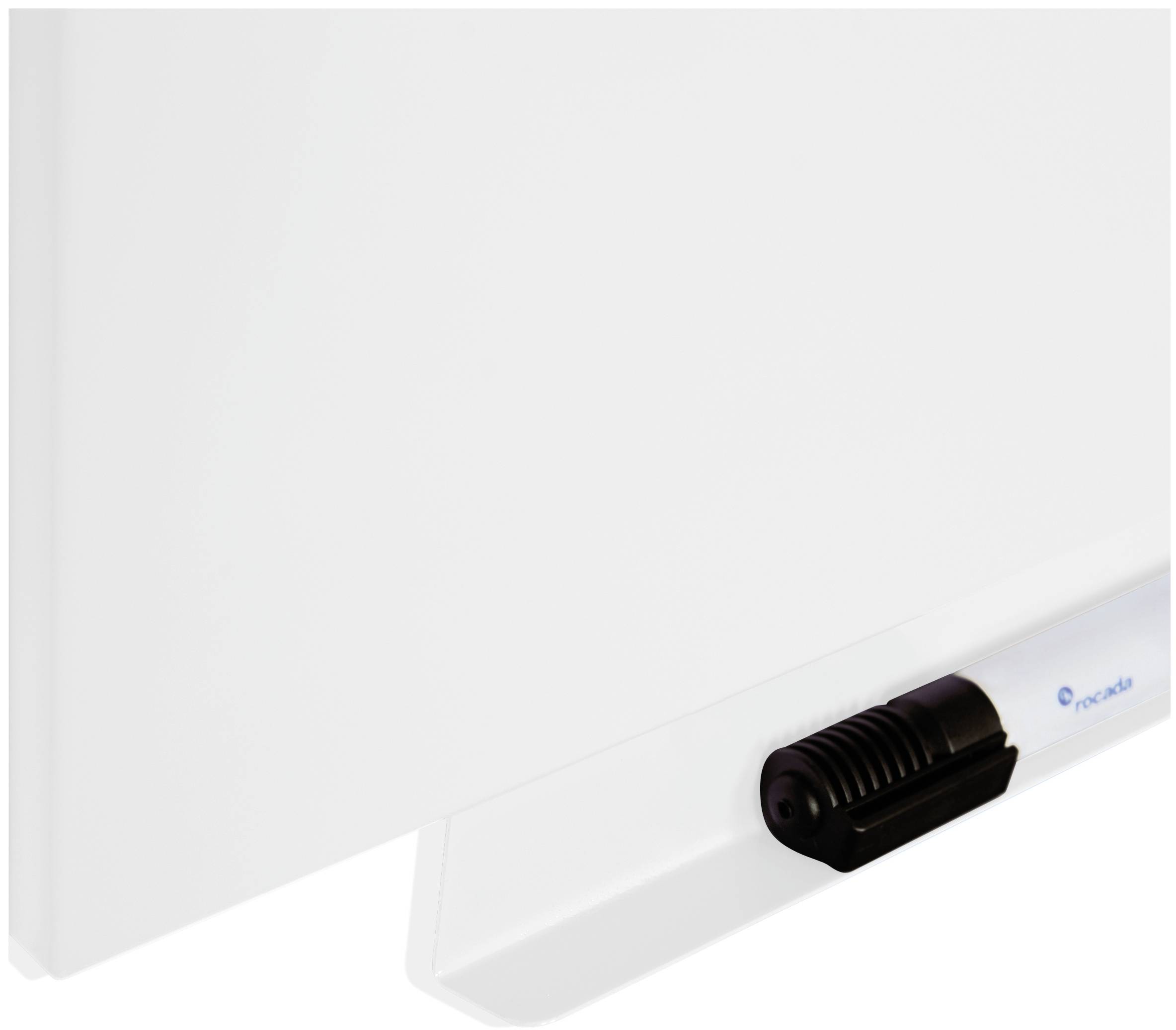 Un panneau de chauffage infrarouge blanc avec un thermostat noir à sa base, partiellement visible.