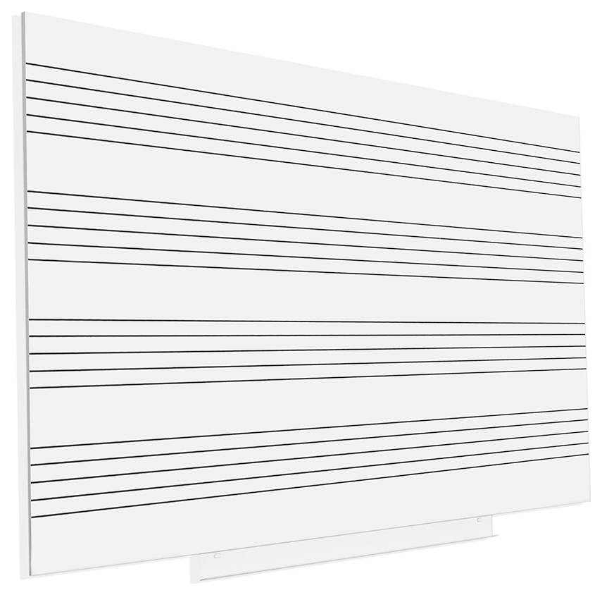 Tableau blanc avec portées noires, adapté pour l'enseignement musical ou l'écriture de partitions.