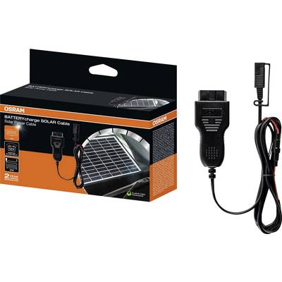 Ensemble de câbles de charge de batterie OSRAM pour charge solaire. Panneau solaire illustré sur l'emballage. Adapté aux batteries de véhicules.