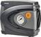 Compresseur électrique pour pneus en noir et gris avec indicateur de pression et bouton de mise en marche orange, adapté aux pneus de voiture et de vélo.