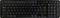 Clavier d'ordinateur noir avec disposition allemande QWERTZ, touches de fonction dans la rangée supérieure, pavé numérique absent sur le côté droit.