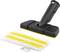Serpillière en microfibre et embout de nettoyeur vapeur en noir et jaune, marqués 'Kärcher', pour un nettoyage de sol efficace.