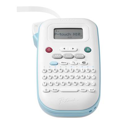 Un appareil d'étiquetage portable avec un écran et un clavier. Il est prêt à être utilisé et affiche 'P-touch N10' sur l'écran.