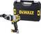 Un tournevis-perceuse sans fil jaune et noir de la marque DeWalt avec un solide coffret de transport noir portant également le logo de la marque.