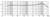 Diagramme d'une courbe de réponse en fréquence, montrant une augmentation presque linéaire de 20 à 5 kHz, puis une légère diminution jusqu'à 20 kHz.