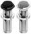 Deux microphones avec boîtier métallique et grilles de protection différentes, l'un noir et l'autre argenté, modèle 'CM-503N'.