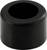 Objet cylindrique noir avec un espace creux au centre, probablement une pièce en plastique ou un joint.