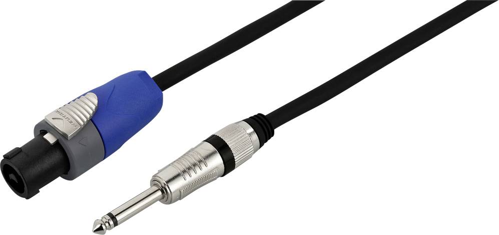 Monacor haut-parleur Câble de raccordement [1x fiche mâle pour haut-parleur - 1x Jack femelle 6,3 mm (mono)] 2 x 1.5 mm²-0