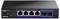 Vue avant d'un commutateur multi-gigabit TRENDnet, modèle TEG-S582, avec 5 ports Ethernet et 2 ports SFP pour la connexion réseau.