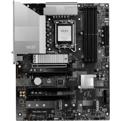 Carte mère avec plusieurs emplacements PCIe, quatre emplacements RAM, socket processeur, port HDMI et dissipateurs thermiques. Modèle : PRO Z690-A.
