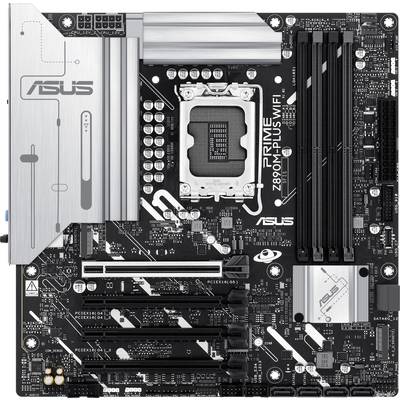 Carte mère ASUS Prime Z690M-Plus WiFi avec emplacements PCIe, socket processeur et emplacements RAM.