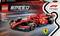Image d'un kit de construction Lego d'une Ferrari SF-24 de Formule 1. Contient 275 pièces, recommandé à partir de 10 ans. Logos de Lego, Shell et Ferrari.