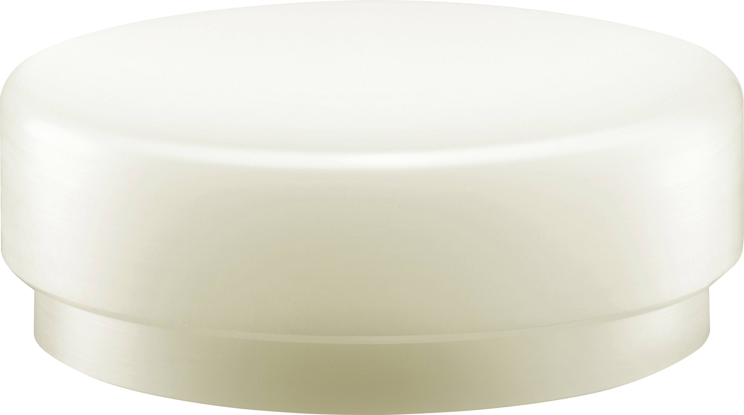 Boîte de déodorant blanche, ronde, à surface lisse et au design épuré.