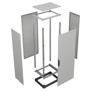 Schneider Electric NSYSFNV20ED Supports verticaux, PrismaSeT HD, pour boîtiers électriques H 2000 mm, RAL9003, 4 pièces -3