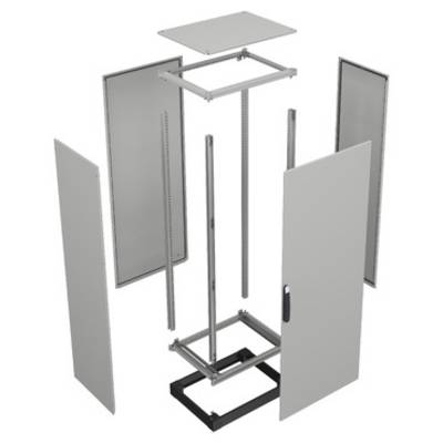 Schneider Electric NSYSFNV20ED Supports verticaux, PrismaSeT HD, pour boîtiers électriques H 2000 mm, RAL9003, 4 pièces -3