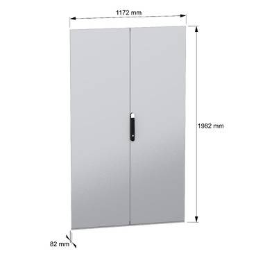 Schneider Electric NSYSFND20122D NSYSFND20122D à 2 battants panneton double (l x H) 1200 mm x 2000 mm Tôle d'acier 1 pc(-5