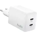 Aqiila W2 Chargeur USB 45 W 2x USB-C® Power Delivery blanc intérieure